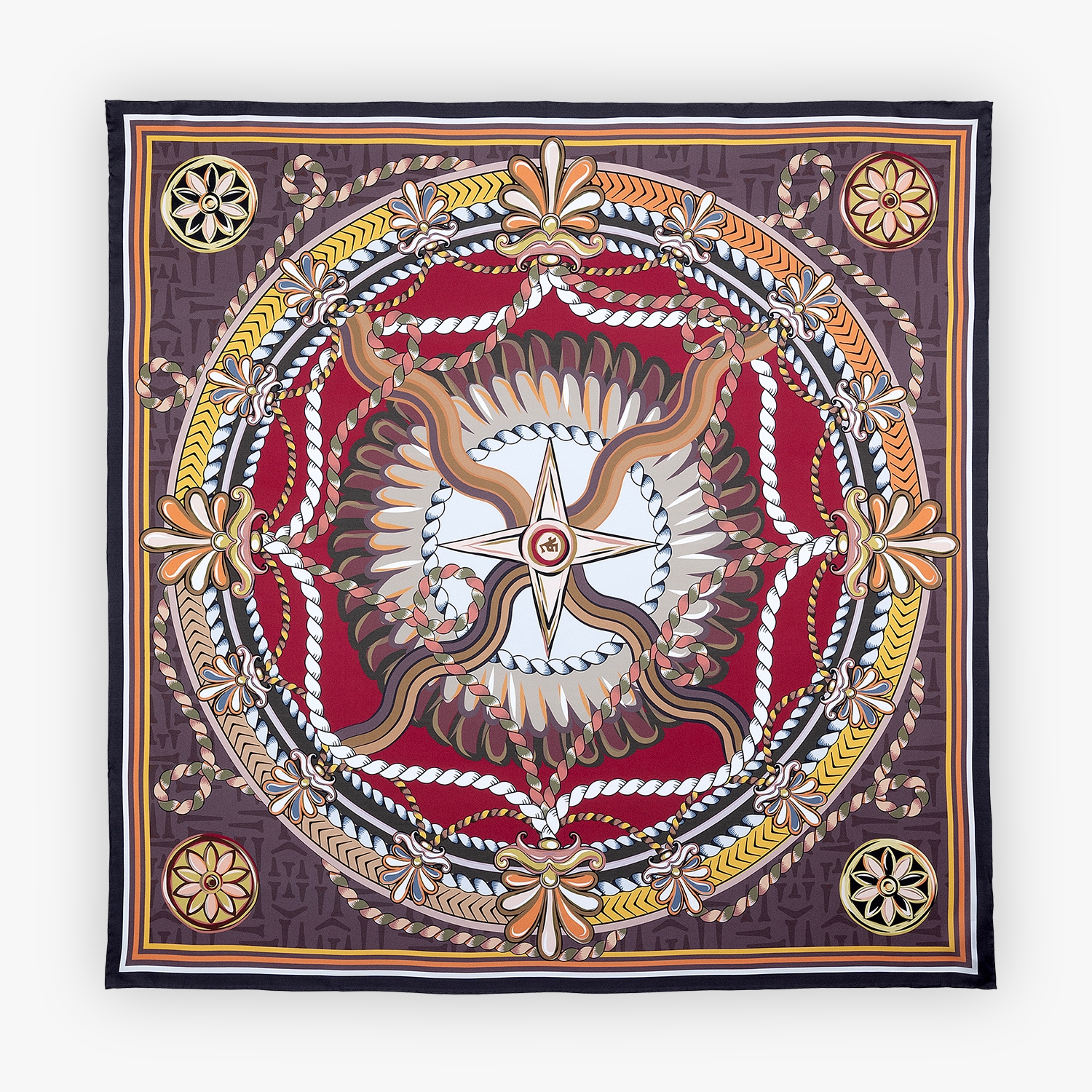 heritage silk scarf in brown