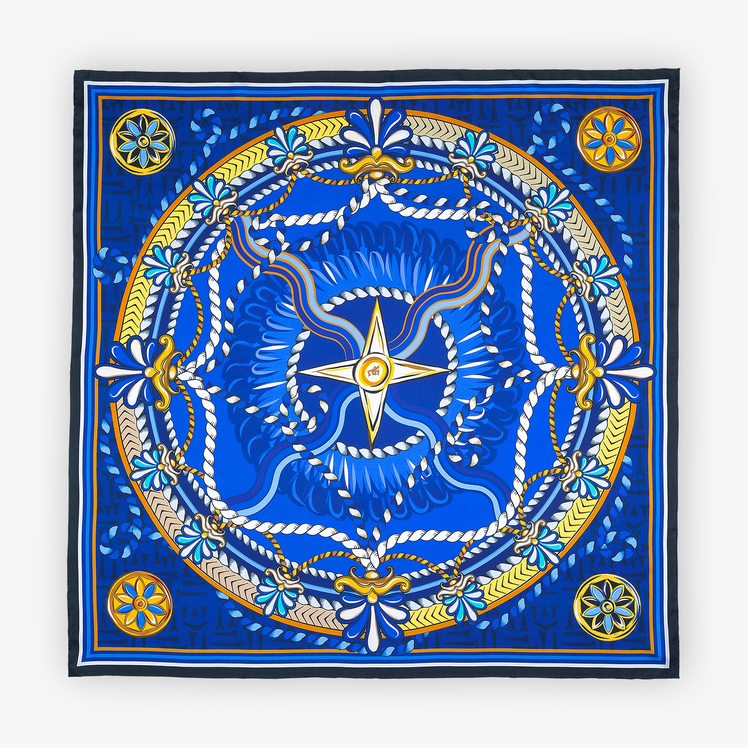 heritage silk scarf in blue